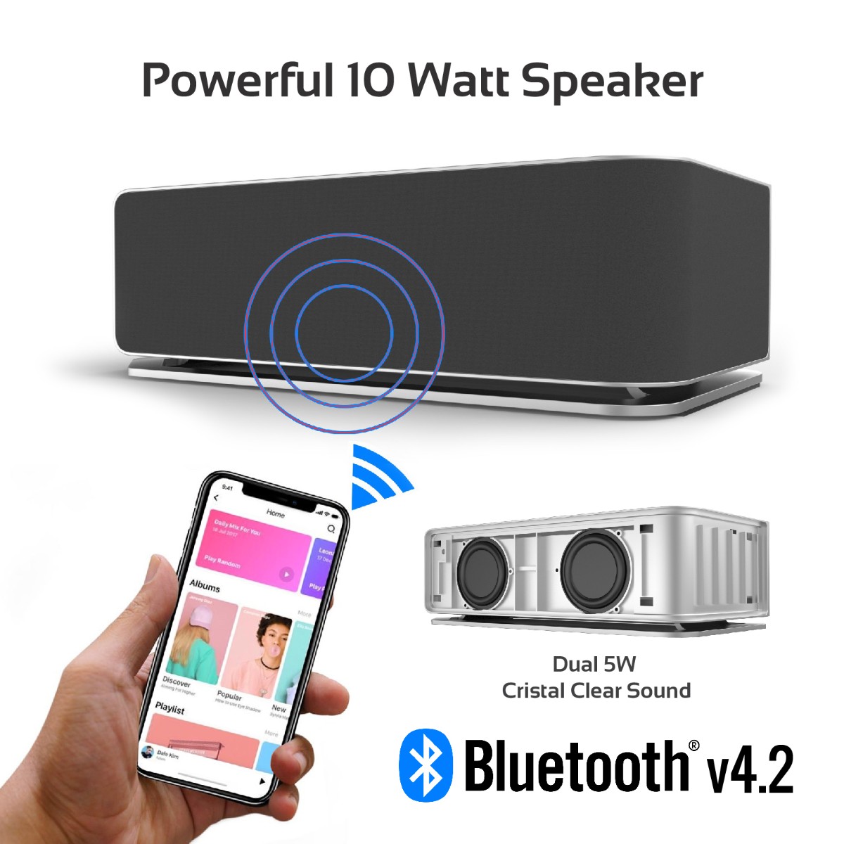 The Auraboom Bluetooth Alarm Clock Speaker Sports An Elegant Brushed Metal Look That Will Fit In Effortlessly With Any Room Or Environment The Auraboom Bluetooth Alarm Clock Speaker Sports An Elegant Brushed Metal Look That Will Fit In Effortlessly With Any Room Or Environment